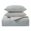 KATHY IRELAND 3-PIECE WAFFLE DOWN ALTERNATIVE COMFORTER SET, QUEEN - LIGHT BLUE New