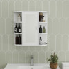 GENERIC BATHROOM MEDICINE CABINET MIRROR 6 OPEN SHELVES 3 SHELVES - WHITE