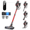 WLUPEL CORDLESS VACUUM CLEANER, 450W/38KPA, LED SCREEN, 55 MINS RUNTIME - RED