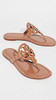 76734 TORY BURCH MILLER PATENT LEATHER SANDALS - SIZE: WOMEN 8.5 - TAN