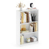 Furinno Jaya 3-Tier Bookshelf Adjustable Shelves 9.5 x 24.5 x 40.3 - White