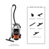 HOOVER COMMERCIAL SHOULDER VAC PRO BACKPACK VACUUM, HEPA MEDIA FILTER, - BLACK