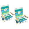TOMMY BAHAMA 5-Position Lay Flat Backpack Cooler Beach Chair 2-Pack STRIPE