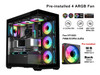 SAMA SV01 Mid Tower ATX Gaming PC Computer Case Black, 4 Addressable RGB Fans