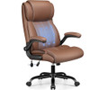 BESTFAIR Ergonomic Office Chair Home Desk Computer Chair Leather Brown OC001