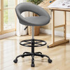 BESTFAIR DRAFTING CHAIR FOR STANDING DESK HEIGHT ADJUSTABLE ROLLING STOOL - GRAY