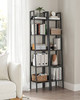 VASAGLE 5 TIER SHELF LADDER BOOKCAS STORAGE STAND ULLS109B56 - BLACK BLACK
