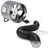 IPOWER 8" INLINE BOOSTER DUCT FAN 40 CFM LOW NOISE HVAC EXHAUST BLOWER - Black