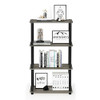 FURINNO TURN-S-TUBE STORAGE SHELVES,4-TIER BOOK SHELF, FRENCH OAK GRAY/BLACK