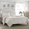 LAURA ASHLEY KING QUILT SET SOFT COTTON BEDDING MEDIUM 3 PIECE - AMBERLEY BEIGE New
