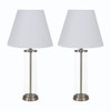 Sunnydaze Cylinder Glass Table Lamp Set of 2 27.75" H GSI-8032 - Silver/Clear