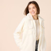 AMAZON ESSENTIALS OVERSIZED TEDDY SHERPA SHIRT JACKET WOMEN SMALL CREAM New