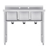 GENERIC 39-IN TRIPLE-BASIN UTILITY SINK STANDING LAUNDRY KITCHEN SKS-39SC-08