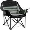 YOUTANIC OVERSIZED CAMPING CHAIR PORTABLE FOLDING CAMPING CHAIRS - BLACK/GRAY