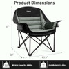 YOUTANIC OVERSIZED CAMPING CHAIR PORTABLE FOLDING CAMPING CHAIRS - BLACK/GRAY