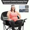 YOUTANIC OVERSIZED CAMPING CHAIR PORTABLE FOLDING CAMPING CHAIRS - BLACK/GRAY