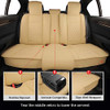 MIROZO Seat Covers Full Set, Leather Automotive Seat Covers protector - Beige