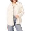 GTW50059FW22 Amazon women's oversized teddy sherpa shirt jacket cream XL New