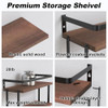 RICHER HOUSE 3+1 Tier Wall Mounted Floating Shelves Set of 2 - Rustic Wood
