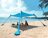 PETNOZ BEACH TENT CANOPY SUN SHADE UPF50+, EASY POP UP 10×10 FT 4 POLE - BLUE