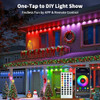 XINKAITE 150FT Permanent Outdoor Lights with 75 LEDs - Smart RGB+IC