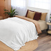 ASHFORD HOME COZY WARMWELL BLANKET WINTER WHITE KING SIZE 108 X 90 INCHES