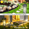 MANCRA SOLAR PATHWAY LIGHTS, 8 PACK LED SOLAR LIGHTS OUTDOOR 3000K - BLACK