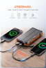 JSKEI SOLAR POWER BANK 49800MAH CHARGER WITH CABLES LED FLASHLIGHT, 15W - ORANGE