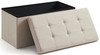 ORNAVO HOME 30" FOLDING STORAGE OTTOMAN LARGE STORAGE OTTOLINEN30 - BEIGE
