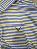 CALLAWAY GOLF MEN'S STRIPED GOLF POLO SHIRT SHORT SLEEVE - LARGE - WHITE/BLUE New