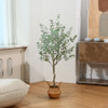 4FT Artificial Eucalyptus Tree, Fake Eucalyptus Tree with White Silver Leaves