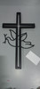 TOP BRASS HOME DECOR CROSS DOVE METAL SIGN, RELIGIOUS GIFT - BLACK/SILVER
