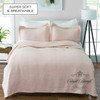 ROYAL BOROUGH 3 PIECE. SOLID COLOR COVERLET SET WITH SHAMS (FULL/QUEEN) - BLUSH