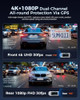 OVAMAN 4K DASH CAM FRONT AND REAR 3.59" IPS SCREEN BUILT-IN GPS 5G WIFI - BLACK