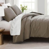 SOUTHSHORE FINE LIVING OVERSIZED QUEEN DUVET SET SOFT STAIN RESISTANT - TAUPE