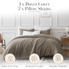 SOUTHSHORE FINE LIVING OVERSIZED QUEEN DUVET SET SOFT STAIN RESISTANT - TAUPE