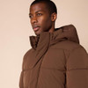 AMAZON ESSENTIALS MENS HOODED LONG PUFFER COAT - DEEP BROWN - SIZE M