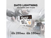 DATO Lightning 128GB microSDXC Card, UHS-II U3 V60 A1, Up to 280/180MB/s, for
