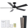 Modern Ceiling Fans with Lights - 52" Black Outdoor Ceiling Fan with Light