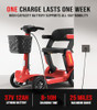 GLASHOW S3 MOBILITY SCOOTER SENIORS 25 MILES , 6 MPH MAX, 265LBS LOADING - RED