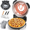 HOMCOZY ELECTRIC PIZZA OVEN INDOOR GLAZED CERAMIC STONE QL32WT - BLACK