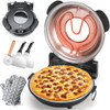 HOMCOZY ELECTRIC PIZZA OVEN INDOOR GLAZED CERAMIC STONE QL32WT - BLACK