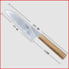 TAIE Kitchen knife, 7" Japanese Santoku knife Stainess Steel, Ash wood - Brown