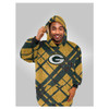 PEGASUS GREEN BAY PACKERS 34" X 34" DIGITAL DASH SHERPA HOODED FAN CAPE