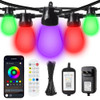 CUIWOS 100FT OUTDOOR STRING LIGHTS RGBW PATIO LIGHTS 30 LED DIMMABLE BULBS