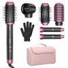 UPOETRY 5 IN 1 HOT AIR STYLER HIGH-SPEED BLOW DRYER BRUSH 1300W - BLACK/PINK