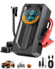 HIPOM JUMP STARTER BATTERY JUMPER STARTER PORTABLE AIR COMPRESSOR - BLACK/ORANGE