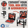 TOYVELT KIDS TOOL SET TODDLER WORKBENCH REALISTIC TOOLS & ELECTRIC DRILL - BLACK