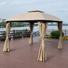 AJIKGN 10X10 FT OUTDOOR PATIO GARDEN GAZEBO CANOPY CURTAINS - KHAKI