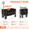 JINIHFW Carts Foldable, Collapsible Folding Wagon, Portable Folding Wagon
